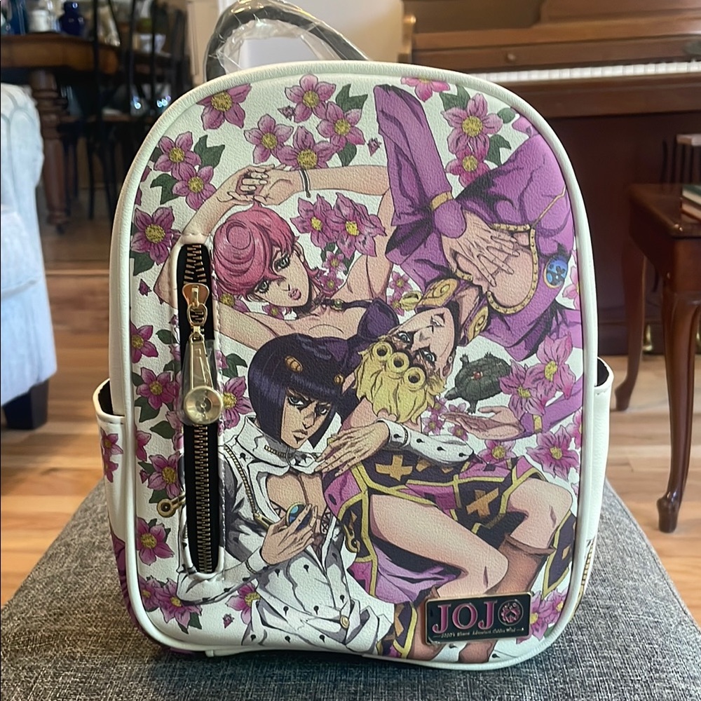 Bioworld JoJo's Bizarre Adventure White and Pink Floral Backpack NWT